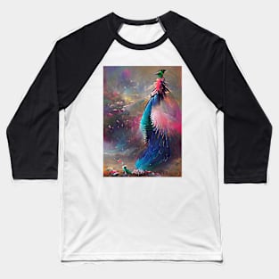 SURREAL AND STYLISH COBALT BLUE AND PINK PEACOCK Baseball T-Shirt